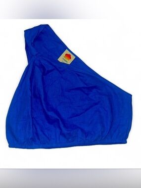 FARM Rio Royal Blue One-Shoulder Crop Top